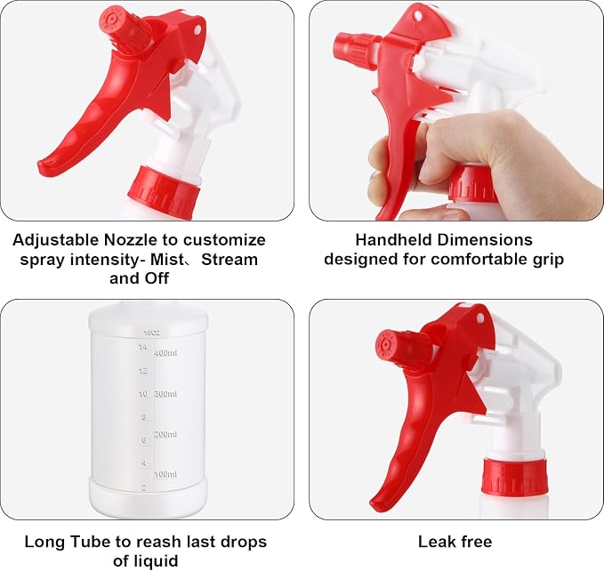 Eccliy 12 Pcs 16 Oz Plastic Spray Bottle, Adjustable Empty Reusable Sprayer - Image 4