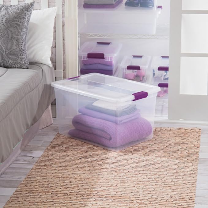 Sterilite 12-Pack ClearView Latch Box, Stackable Storage Organizer Bins - Image 4