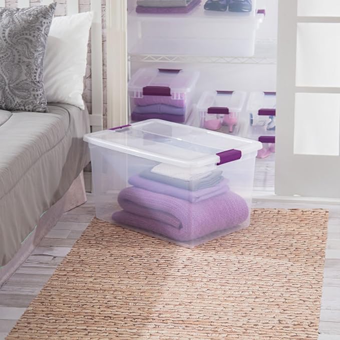 Sterilite 6 Pack 66 Quart ClearView Latch Box, Stackable Organizer Bins - Image 4