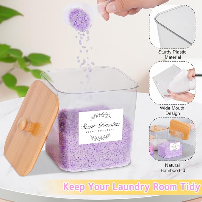 efluky 4+1 pack Laundry Pods Container & Dryer Sheet Holder Set, Laundry Pods - Image 2