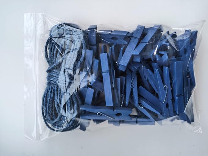 1.9 Inch Blue Clothespins Wall Decor Hang Pictures Artwork Kitchen Clips - Image 6