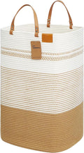 danpinera Large Laundry Hamper – 75L Tall Woven Cotton Storage Basket by danpinera