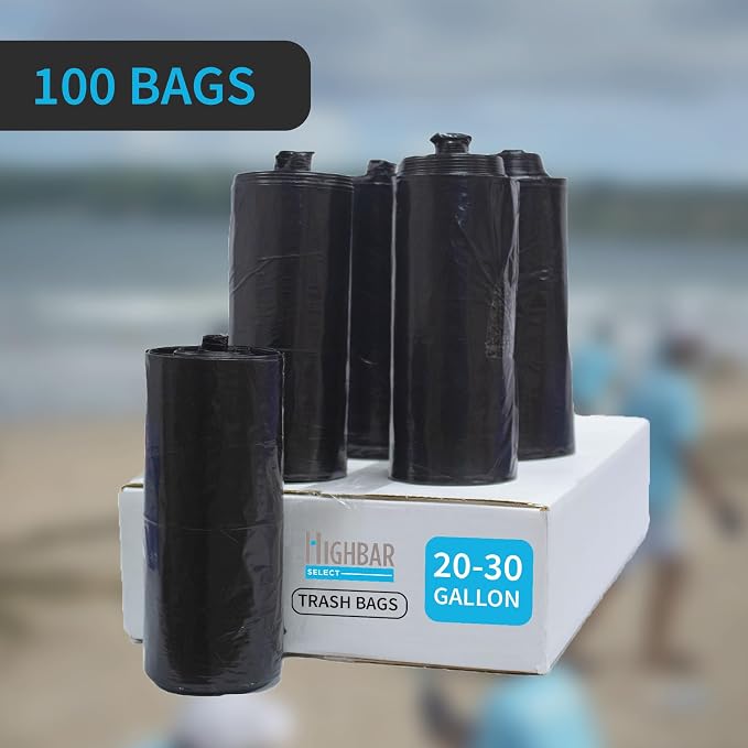 Black Trash Bag, Heavy Duty 20-30 Gallon Bag - Image 4