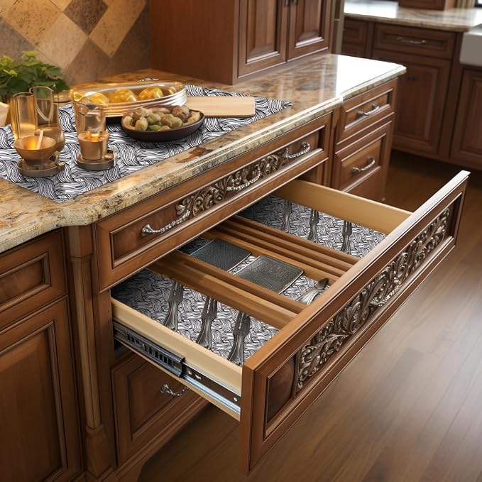 Cabinet Liners 5Rolls 18 x 96 Inch Wide Non Adhesive Kitchen Drawer Liner - Image 8