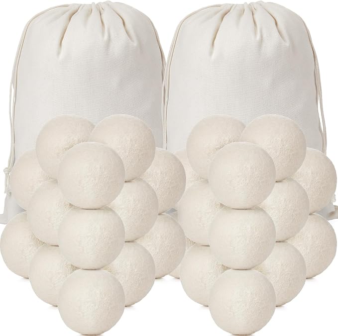 Roowest 60 Pcs Wool Dryer Balls Set Reusable Laundry Wool Balls by Roowest