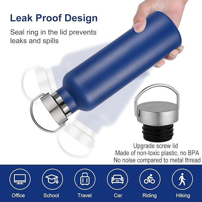 Neihepal 20 oz Insulated Water Bottles Bulk 4 Pack, Stainless Steel Double Wall - Image 4