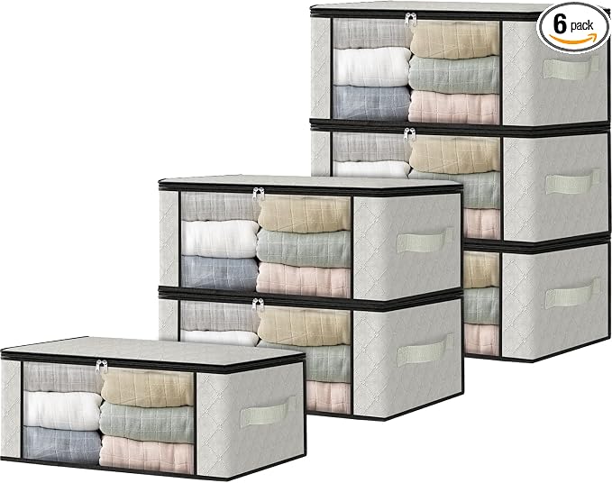 HomeHacks Storage 6-Pack Clothes Organizer Storage Bags Foldable Storage Box by HomeHacks