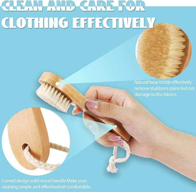 3 Pcs Wood Laundry Stain Brush Stain Remover Brushes - Image 5