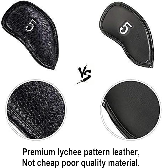 CRAFTSMAN GOLF 12pcs or 1pc Thick Synthetic Leather Golf Iron Head Covers Set - Image 4