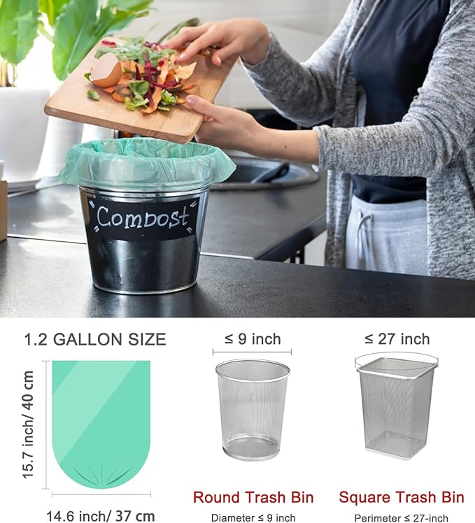 200 Counts AYOTEE Mini Trash Bags, 1.2 Gallon Small Compostable Trash Bags - Image 4
