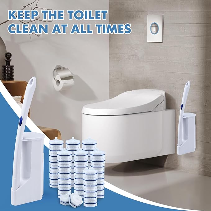 COBETE Disposable Toilet Brush Wand Refills, Disposable Toilet Refill Bowl - Image 6