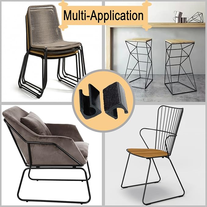Rectangle U Shaped Chair Leg Tips Caps - Image 7