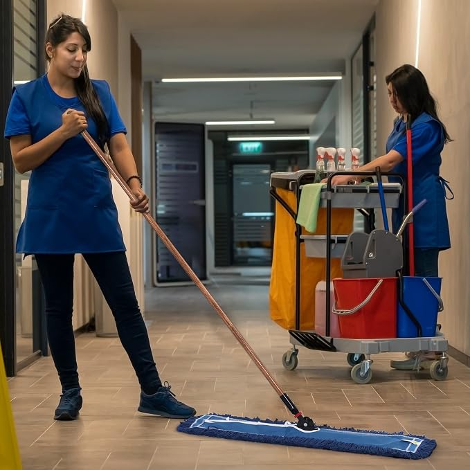 MATTHEW CLEANING 36'' Industrial Strength Cotton Dust Mop Refill Washable - Image 5