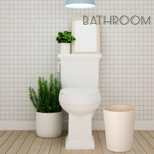 UUJOLY Plastic Small Trash Can Wastebasket, Garbage Container Basket - Image 3