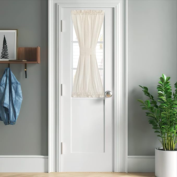 NICETOWN Natural French Door Curtain Farmhouse Style Light Filtering Curtain by NICETOWN