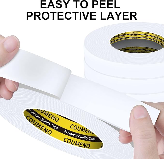 2 Pack Single-Sided Adhesive White Foam Tape 1.2inX16.4FT Single-Sided Sealing - Image 5