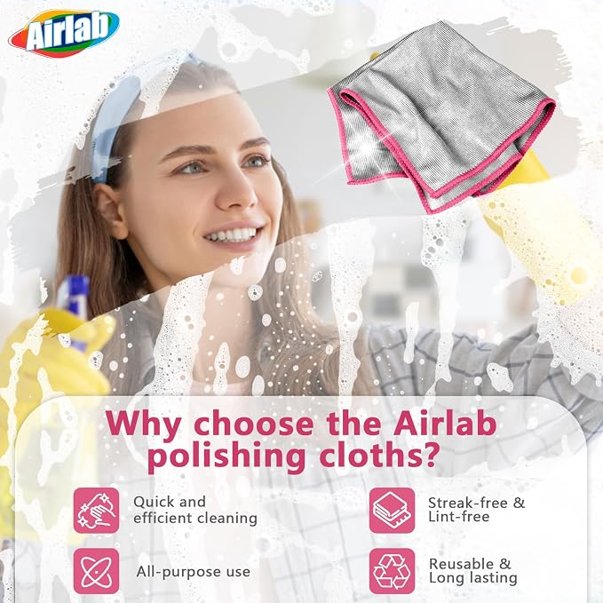 Glass Polishing Cloth Streak Free Miracle Microfiber Cleaning Cloth Lint Free - Image 3