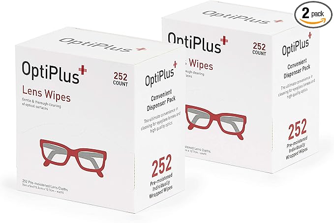 OptiPlus Eyeglass Lens Wipes l Pre-Moistened l Cleaning Wipes by OptiPlus