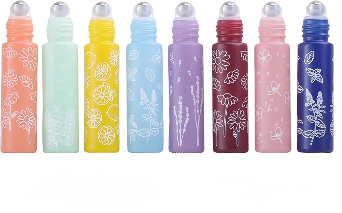10 Pcs Yellow Glass Essential Oil Roller Bottles, 10ml Empty Refillable Roll on - Image 5