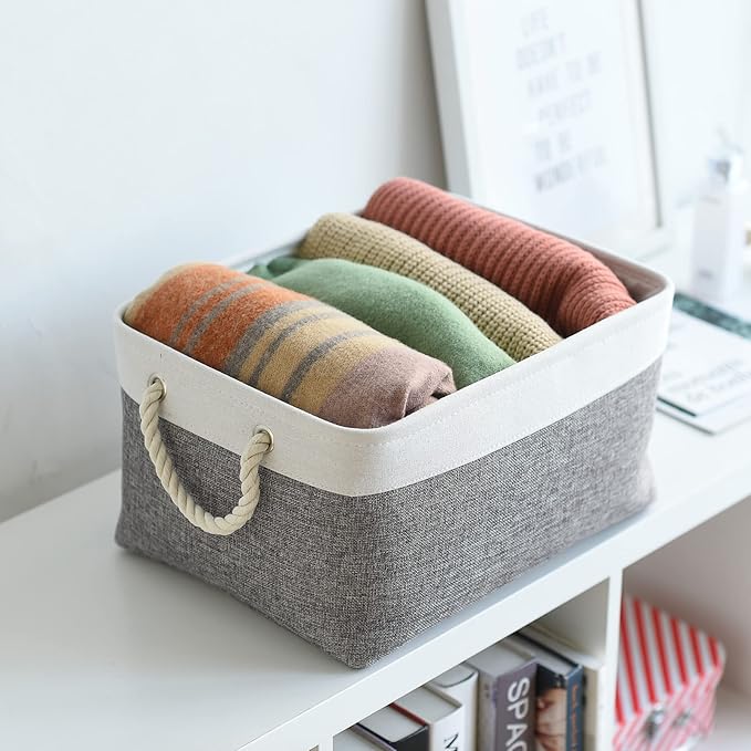 Large Storage Baskets for Shelves, Fabric Baskets for Organizing, Collapsible - Image 4