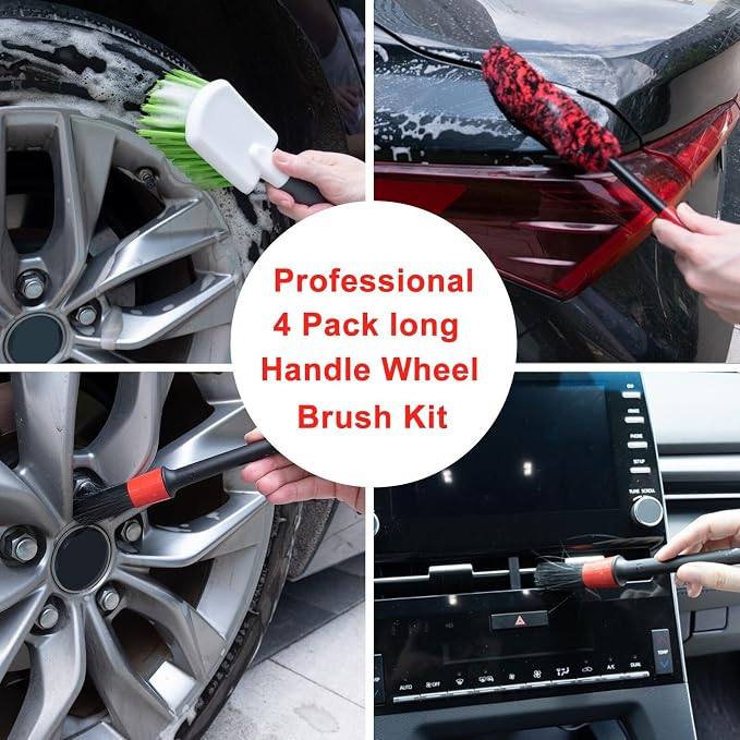 ITTAHO 4 Pack Car Wash Brush Wheel Cleaning Woolies Brush Detailing Brush and - Image 7