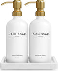 Luxury Glass Hand and Dish Soap Dispenser Set by Brighter Barns by BrighterBarns