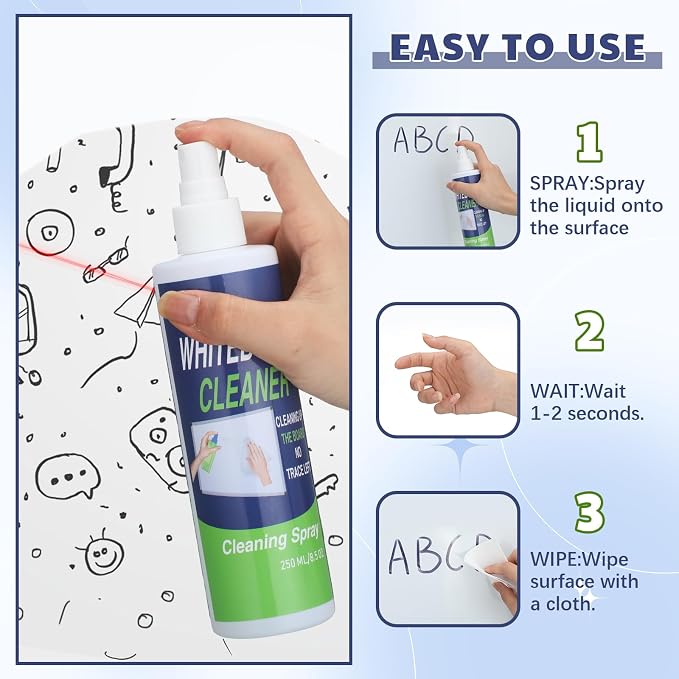 12 Pack Whiteboard Cleaner Spray Bottle 8.5oz Dry Erase Board Surface Cleaner - Image 3