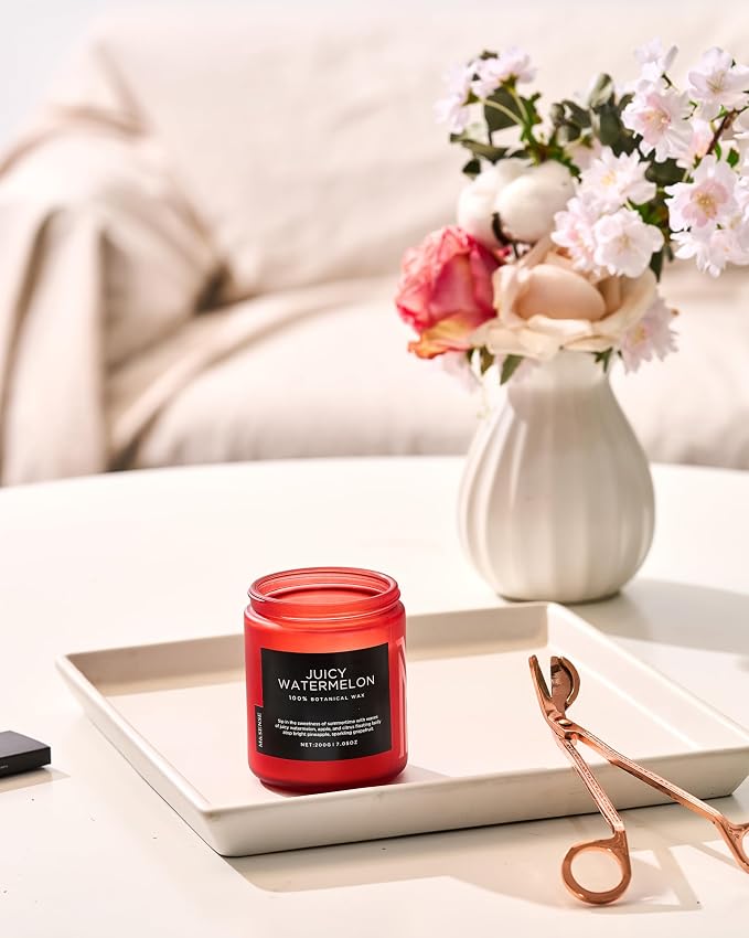 M&SENSE Juicy Watermelon Scented Candle, 7.05oz 50 Hours Clean Non Toxic - Image 8