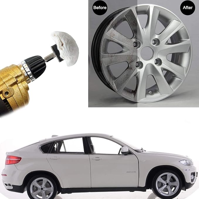 Polishing Pad Buffing Wheel Kit White Flannelette 5 Pack, Polisher Tools Fit - Image 3