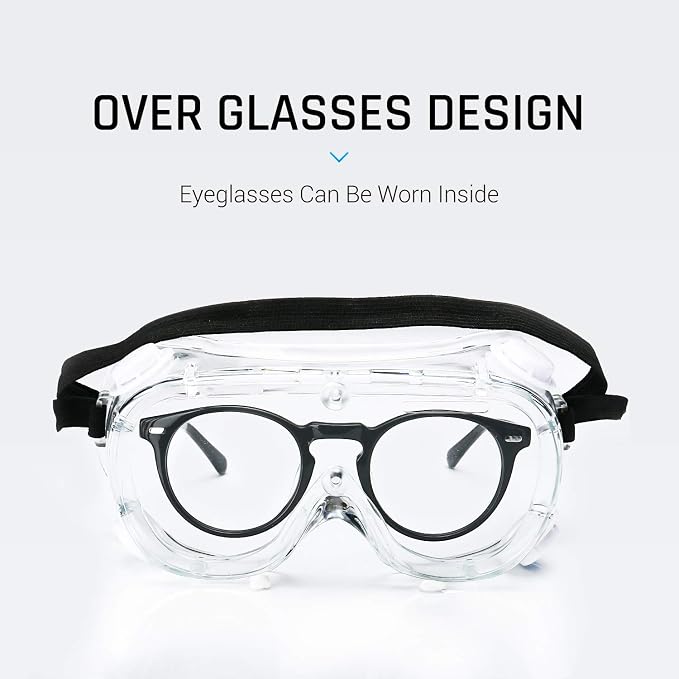 Safety Goggles Medical Goggles Fit Over Eyeglasses Anti-Fog Safety Glasses - Image 2