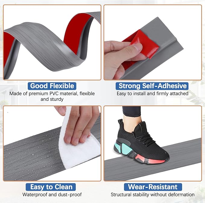 Vinyl Door Threshold Flooring Transition Strip Self Adhesive Carpet Edging Strip - Image 3