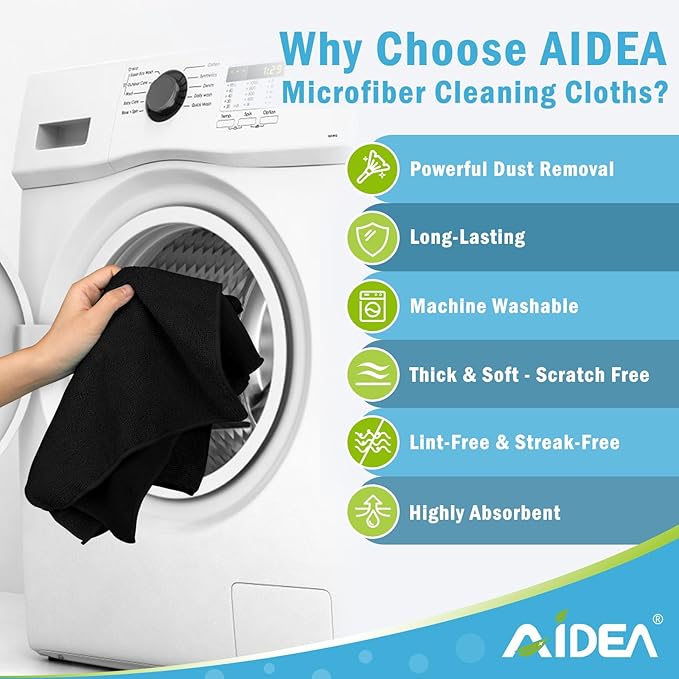 AIDEA Microfiber Cleaning Cloth-12PK, Soft Microfiber Towels - Image 3