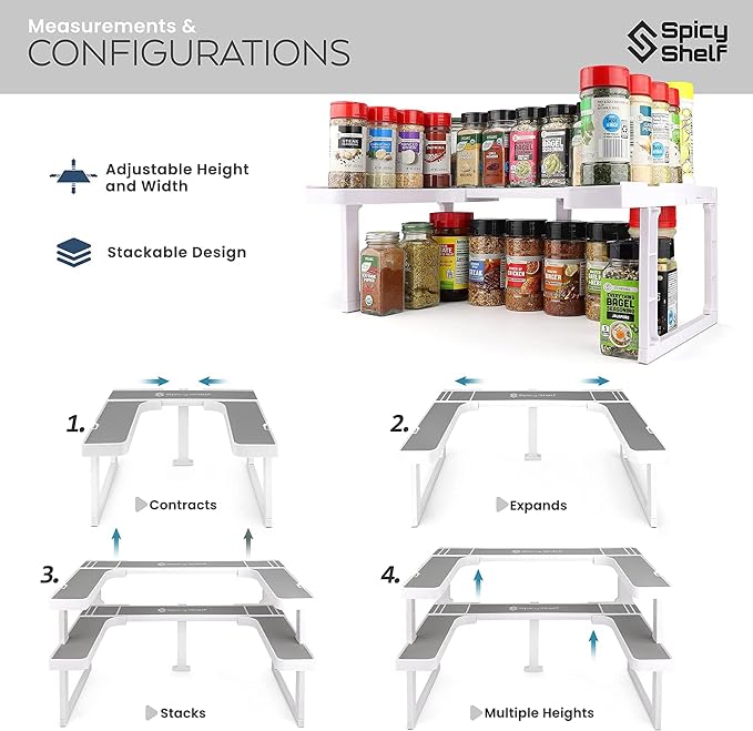 Spicy Shelf Premium – Expandable 2-Tier Spice Rack Organizer - Image 6