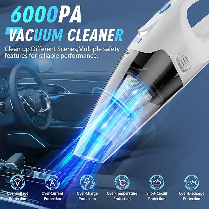 Handheld Vacuum Cordless, Car Hand Cordless Rechargeable, Powerful Suction Hand - Image 3