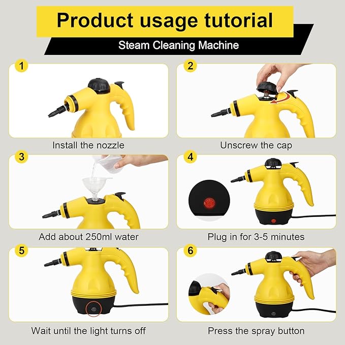 Handheld Steam Cleaner for Home, Powerful Pressurized Steam Cleaner Natural - Image 3
