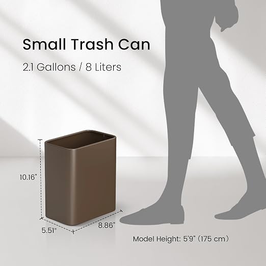 Cesun Small Bathroom Trash Can, 2.1 Gallons, Stainless Steel, Home Office - Image 8