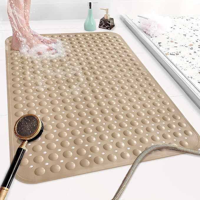 Shower Mat Non Slip: 35.4 x 23.6 Inch Extra Large TPE Shower Mats by Mofonky