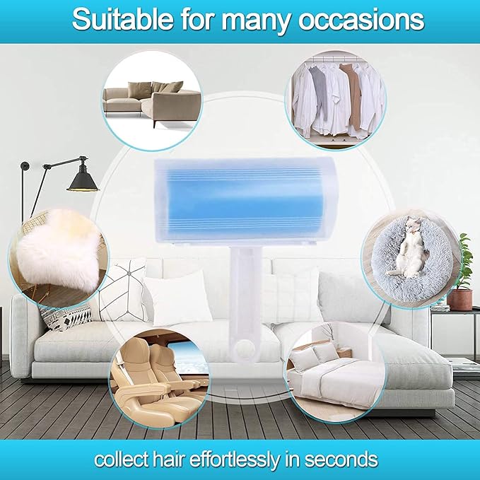 Travel Lint Roller 3 Pack, Washable Lint Roller Reusable Compact Pet Hair - Image 6