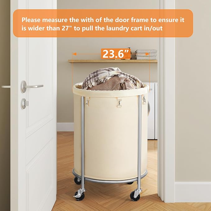 ELYKEN Laundry Basket with Wheels, 170L Rolling Laundry Hamper with Removable - Image 7