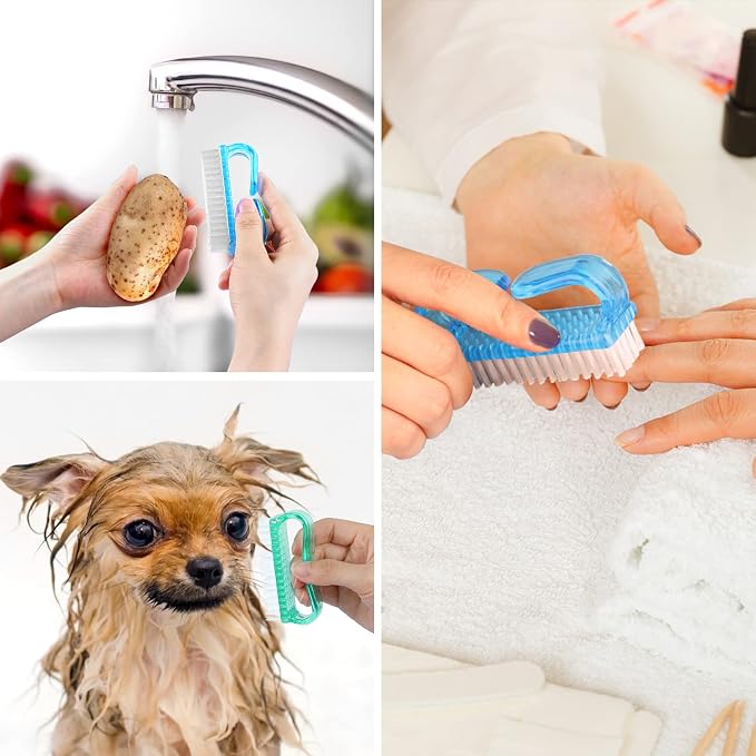 Handle Grip Nail Brush, Hand Fingernail Brush Cleaner Scrubbing Kit Pedicure - Image 6