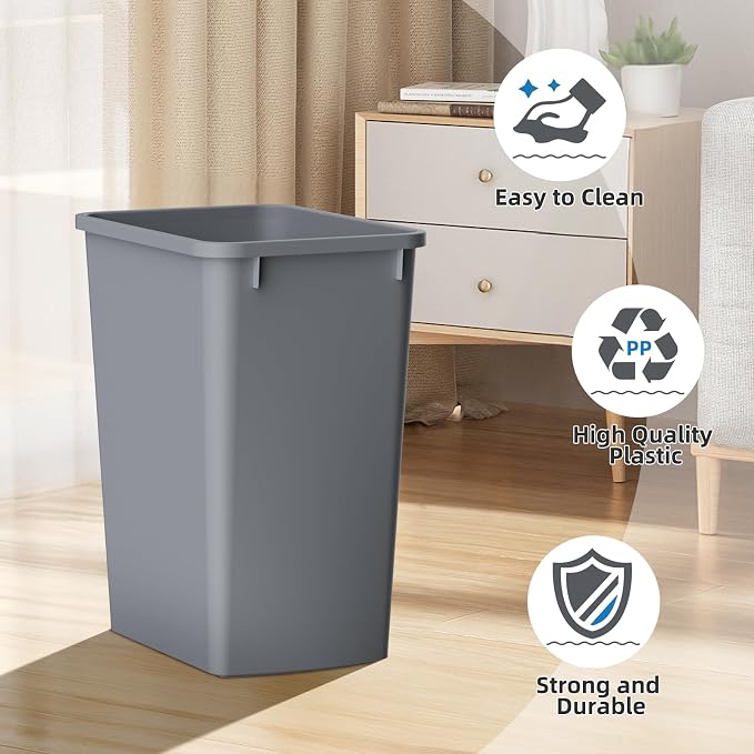 ROOMTEC 35QT Kitchen Trash Can, Lightweight and Sturdy Slim Trash Can, - Image 5