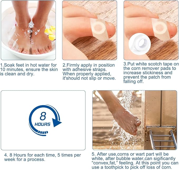 48 Count Corn Removal Pads for Feet and Toe, Corn Feet Remover for Extra - Image 6