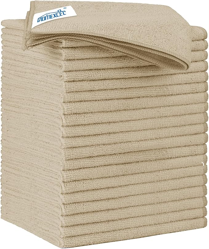 HOMEXCEL Microfiber Cleaning Cloth 20 Pack 11.5 x 11.5 inch Microfiber Towels by HOMEXCEL