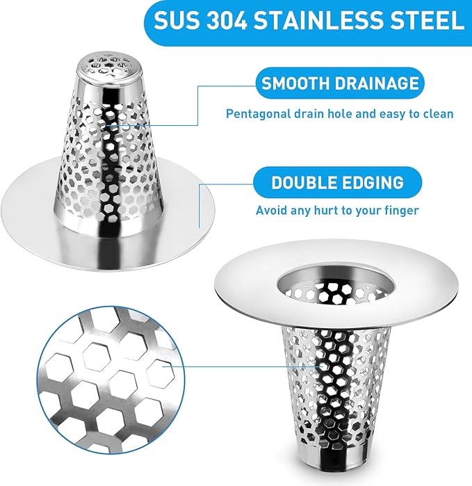 2PCS Bathroom Sink Drain Strainers, Drainer Filter, Fit - Image 3