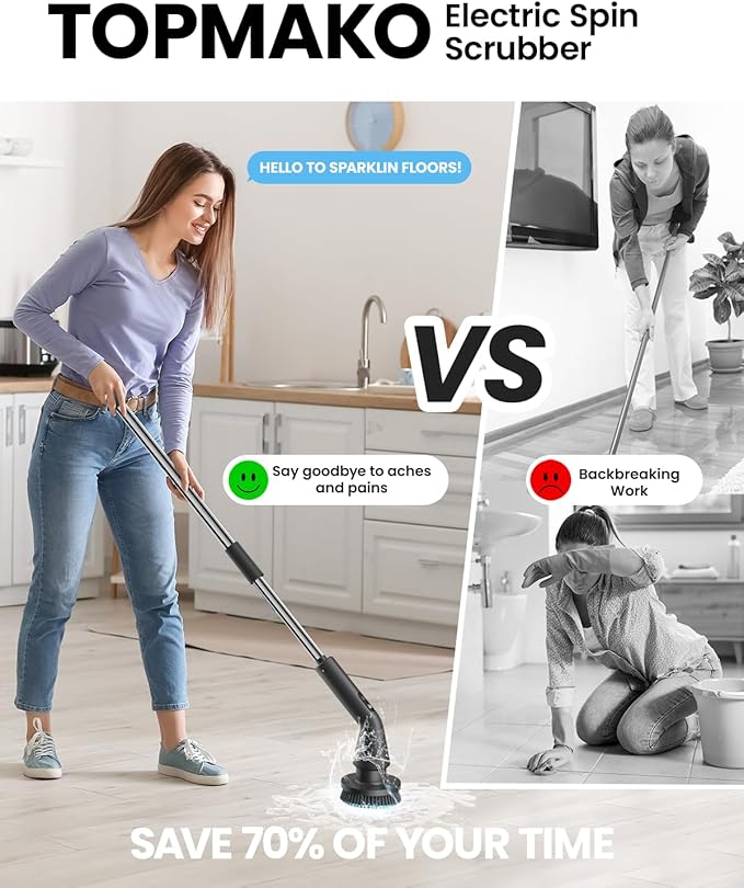 Electric Spin Scrubber, 2025 New Cordless Cleaning Brush - Image 7