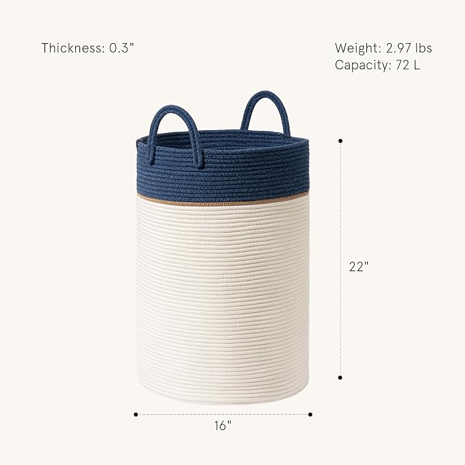 LA JOLIE MUSE Woven Basket Rope Storage Baskets - Image 2