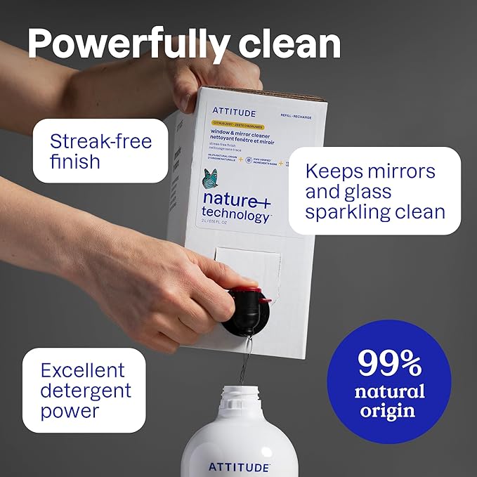 ATTITUDE Window & Mirror Cleaner Refill, EWG Verified, Plant- & Mineral-Based - Image 3