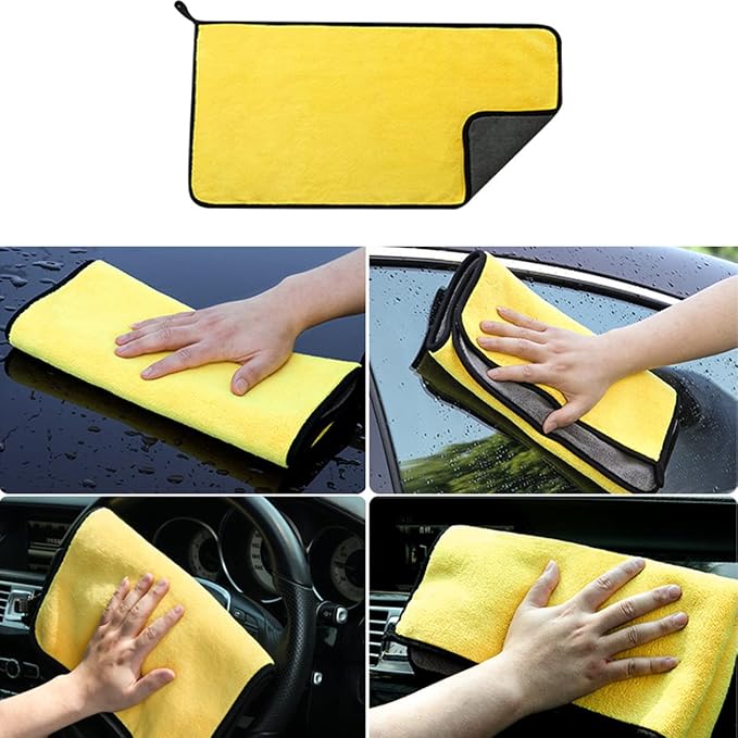 Car Wash Brush with Long Handle, Chenille Microfiber Mop Mitt with 1 - Image 4