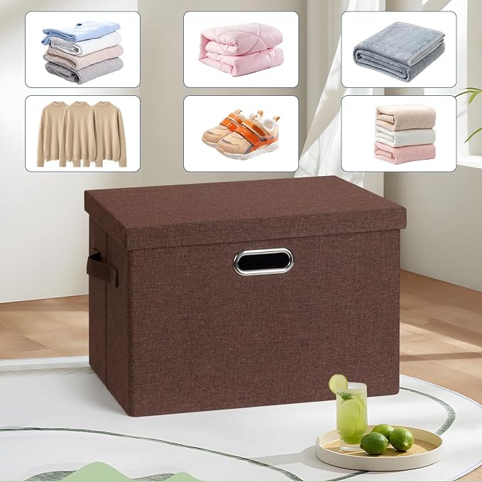 Large 17" 36 Quart Collapsible Stackable Storage Bins - Image 6