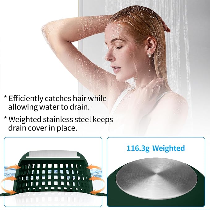 Shower Drain Hair Catcher, Bathtub Drain Cover Foldable Silicone Shower & Tub - Image 4